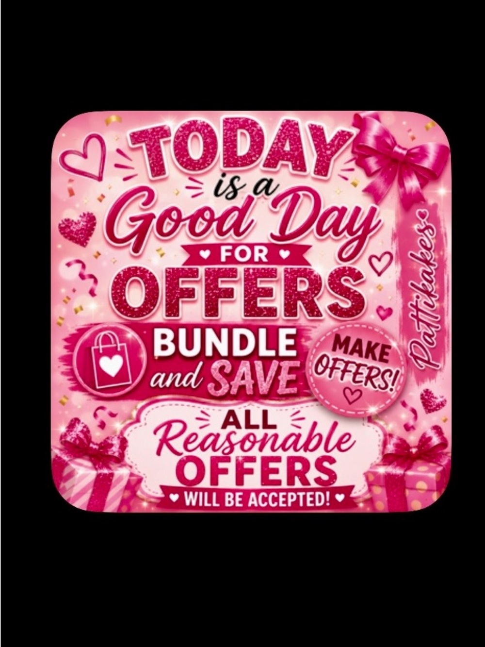 Pink 'Today is a Good Day for Offers' Decorative Sign